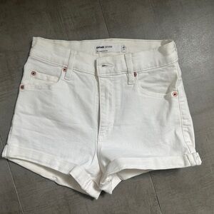 Garage White High Waisted Shorts